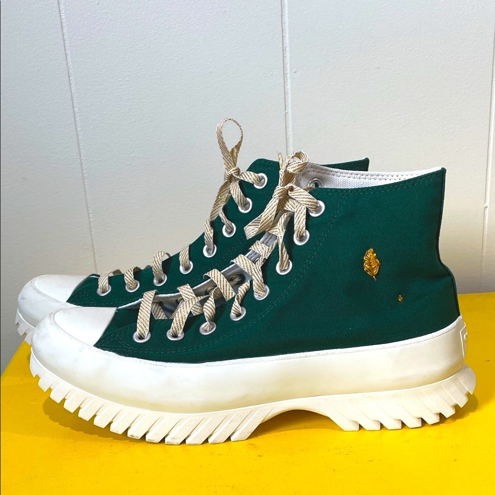 ✨ Custom ✨ Embroidered Forest Green Converse